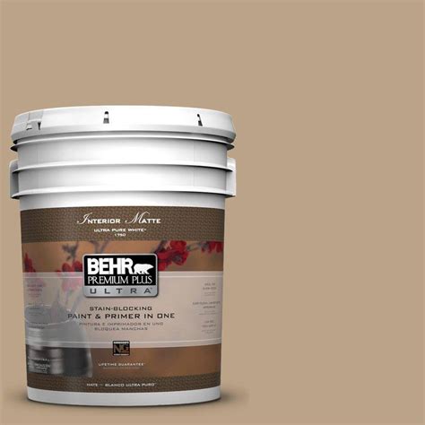 Behr Premium Plus Ultra 5 Gal Ul170 4 Gobi Tan Flatmatte Interior