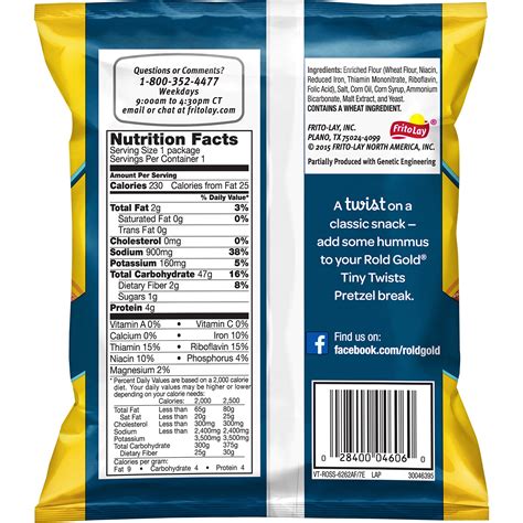 Pretzels Nutrition Facts