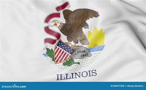 Waving Flag Of Illinois State 3d Rendering Stock Photo Image Of Blow