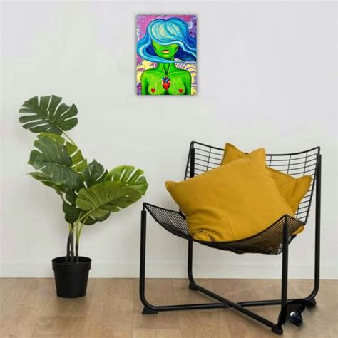 Female Art Nude Woman Surreal Painting Boob Portrait ORIGINAL Lowbrow