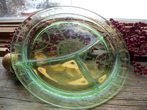 Hocking Depression Glass Green~cameo Ballerina~grill Plate