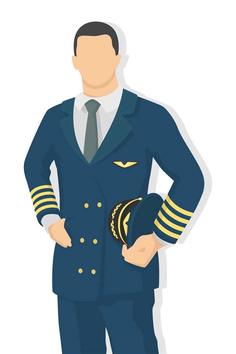 Airplane Pilot In Modern Style Vector Illustration Man Simple Flat