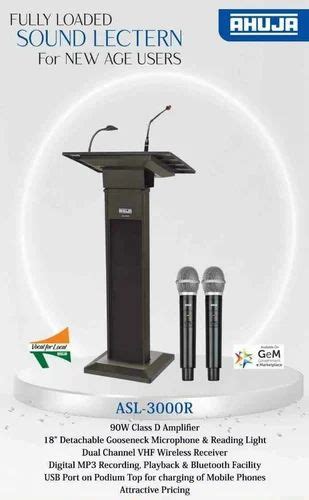 Ahuja Asl R Pa Lectern System With Inbuilt Speaker And Off