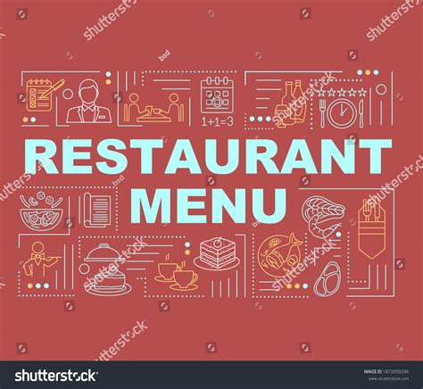 Restaurant Menu Word Concepts Banner Table เวกเตอร์สต็อก ปลอดค่า