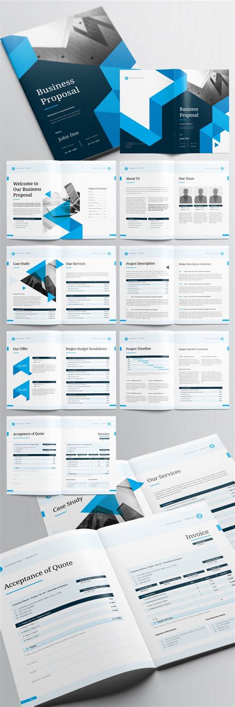 Business Proposal Template With Blue Accents