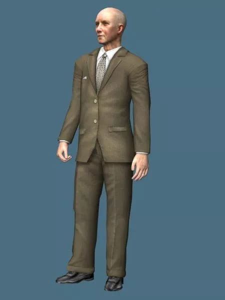 Old Businessman Standing Free D Model Ma Mb Max Vray Open Dmodel