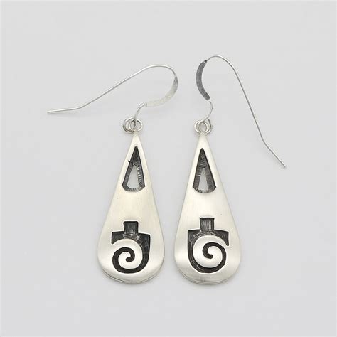 Native American Hopi Silver Earrings By Moody Lomayaktewa With Images