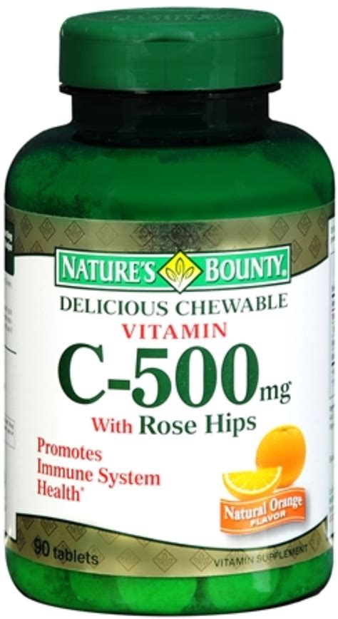 Nature S Bounty Vitamin C 500 Mg With Rose Hips Chewable Tablets