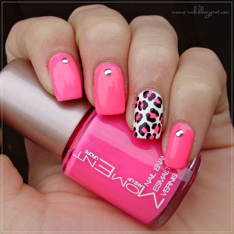 Neon Pink Leopard Nails Pink Leopard Nails Baby Pink Nails Leopard