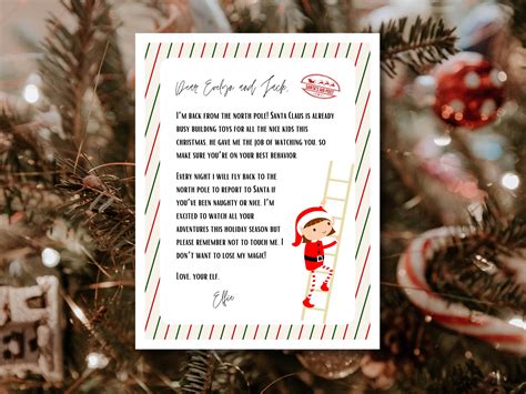 Elf Arrival Letter Template Note From Elf on the Shelf Editable Elf ...