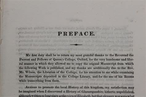 Preface [and dedication page to A book of Glamorganshire's antiquities ...