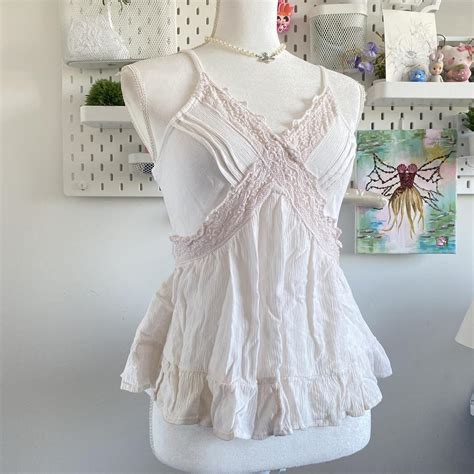 Light Pink Cottage Core Coquette Laced Cami Brand Depop