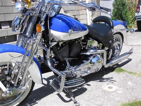 Harley Davidson Flsts Heritage Springer Custom Blue And White