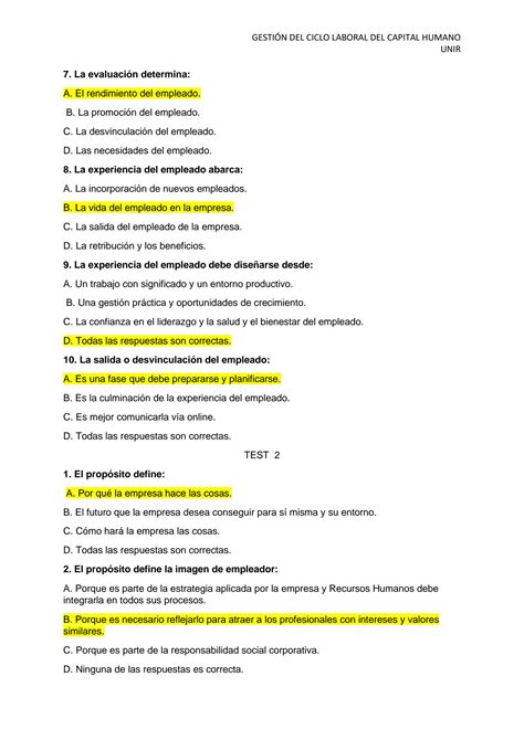 SOLUTION Compendio Final De Los Tests De Gesti N Del Ciclo Laboral Del