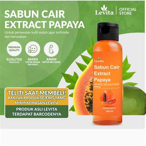 Jual Levita Sabun Pepaya Cair Super Facial Wash Papaya Soap Sabun