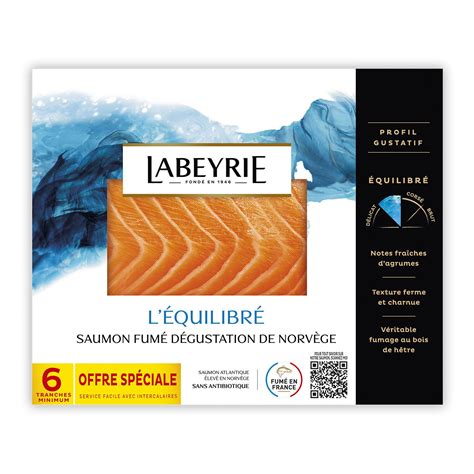 Saumon fumé au bois de hêtre LABEYRIE les 6 tranches à Prix Carrefour