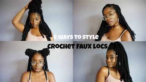 How To Style Crochet Faux Locs 8 Ways Youtube