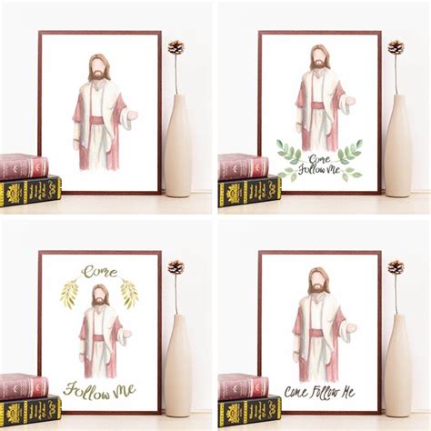 Aquarell Jesus Christus Malerei Kommen Folgen Mich Leinwand Druck LDS