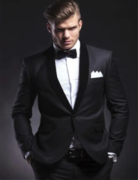 Elegant Western Wedding Groom S Wear Black Smoking Dinner Jacket Wedding Suits For Men Best Man