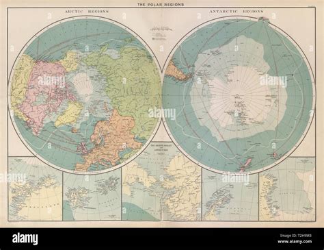 Polar Routes Charts Details About Antique Map Johnston South