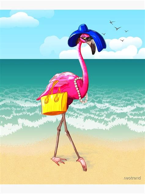 Stylish Flamingo Wearing A Hat And Sunglasses Funny Tropical Flamingo