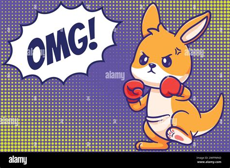 Kangaroo Boxing Sport Pop Art Style Vector Image Stock Vector Image