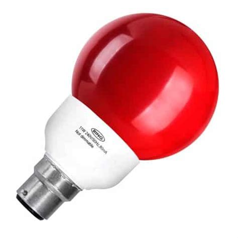 11w Energy Saving BC Globe CFL Red Coloured Fireglow Bulb EBay