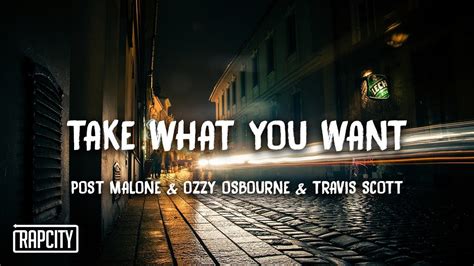 Post Malone Take What You Want Lyrics Ft Ozzy Osbourne Travis