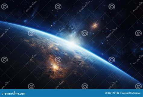 Earth in the Space with Night Sky Stock Photo - Image of planet, star: 307173102