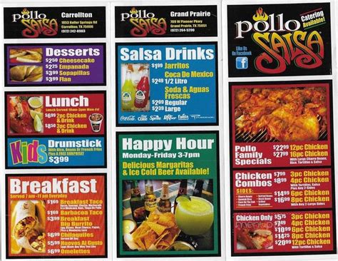 Menu Of Pollo Salsa In Carrollton Tx 75006