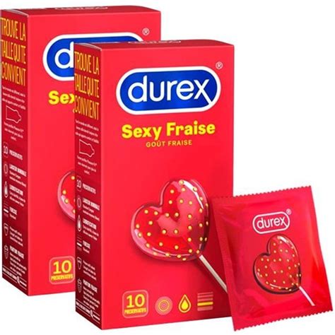 Durex Préservatifs Sexy Fraise 10 Préservatifs Parfumés Lot de 2