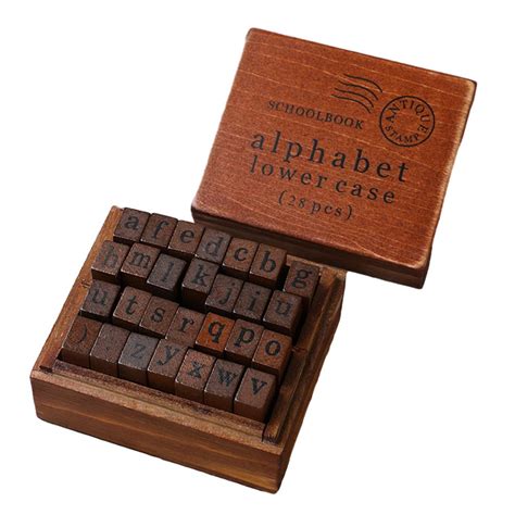 Vintage Wooden Alphabet Stamps Set Ideal For Craft Card B Walmart