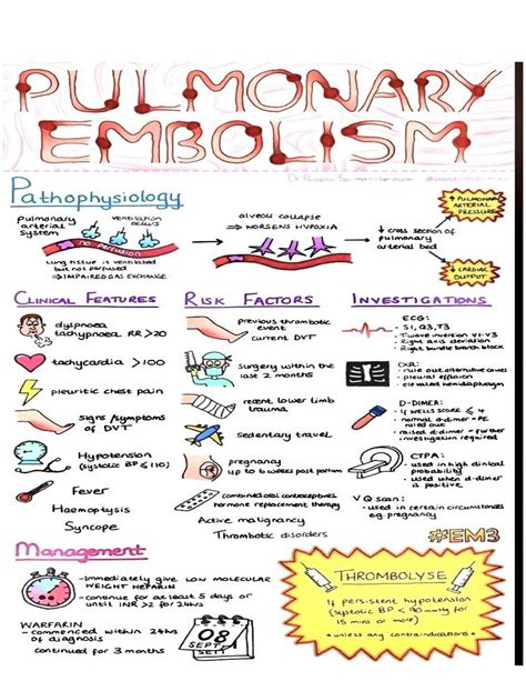 Pulmonary Embolism Notes PHSL P 261 Studocu