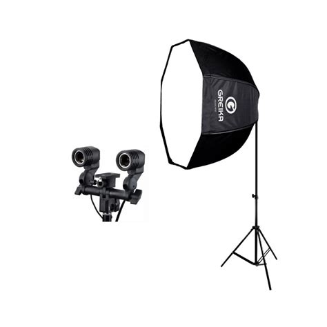 Softbox Greika Octa 80cm Tripé De 2 Metr E Soquete Duplo Submarino