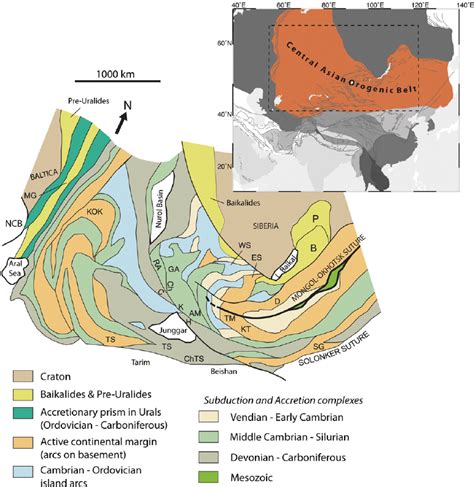 Simplified Map Of The Main Terranes And Blocks Forming The Central