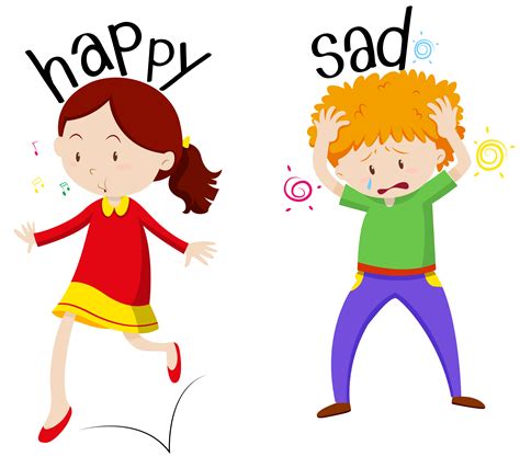 Happy girl and sad boy 303602 Vector Art at Vecteezy