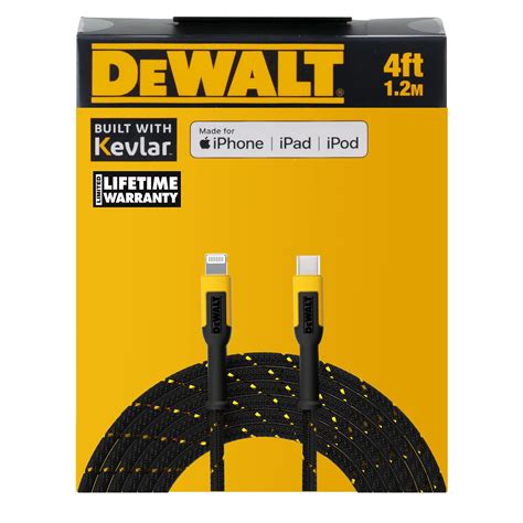 Dewalt Lightning To Type C Cable — Reinforced Braided Cable For Type C — Usb C To Lightning