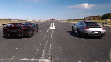 Aventador Svj Pitted Against Gt Rs In Quarter Mile Drag Race