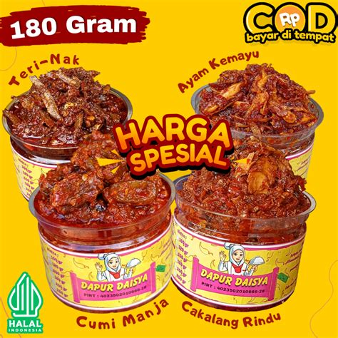 Jual 180 GRAM SAMBEL BABY CUMI SAMBAL CUMI FRESH SOTONG ASIN ANEKA