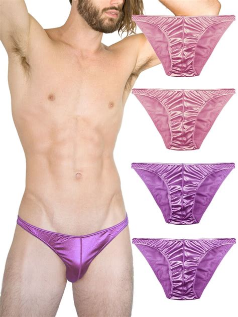 Mens Satin Bikini Briefs Panties S To 3XL Silky Sexy Mens Underwear