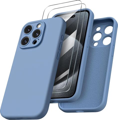 ORNARTO Cover Per IPhone 15 Pro Silicone 6 1 Pollici Con 2 Pellicola