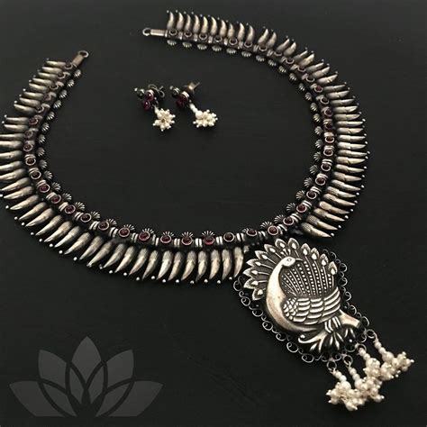 Adorable Silver Necklace From Prade Jewels South India Jewels