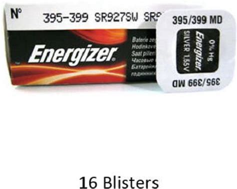 16 Stuks 16 Blisters A 1 Stuk Energizer 395 399 SR927SW 52mAh 1 55V