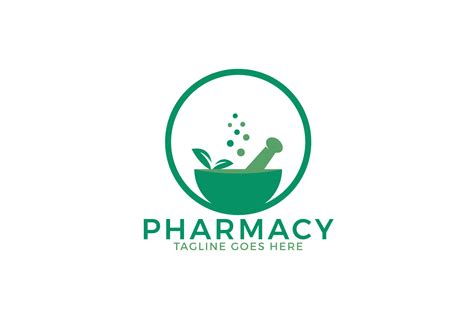 Pharmacy medical logo. Natural mortar and pestle logotype. (157301 ...