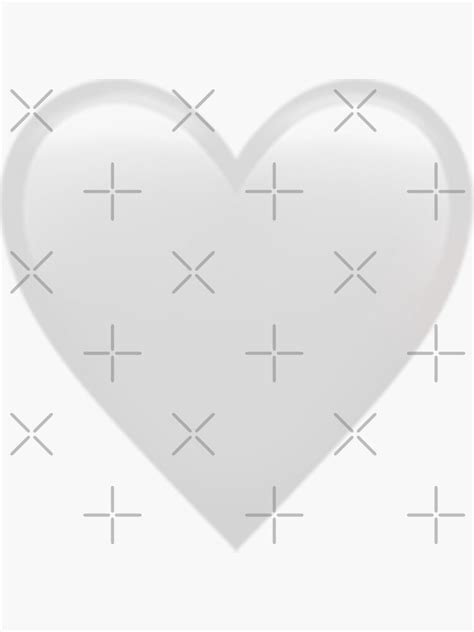 White Heart Emoji Sticker For Sale By Amemestore Redbubble