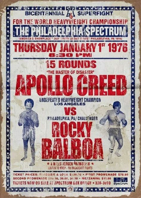 Retro Metal Tabela Vintage Per Embe Ocak St Apollo Creed Vs Rocky