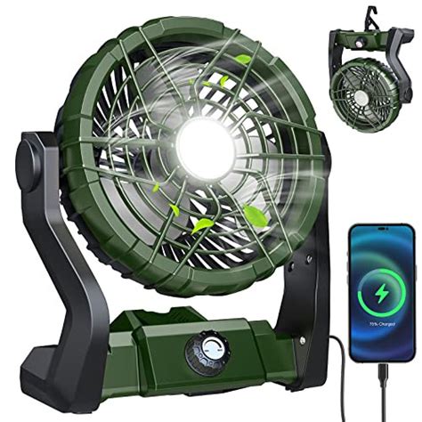 Snagshout JINLICTE Portable Camping Fan With LED Lantern 10400mAh 9