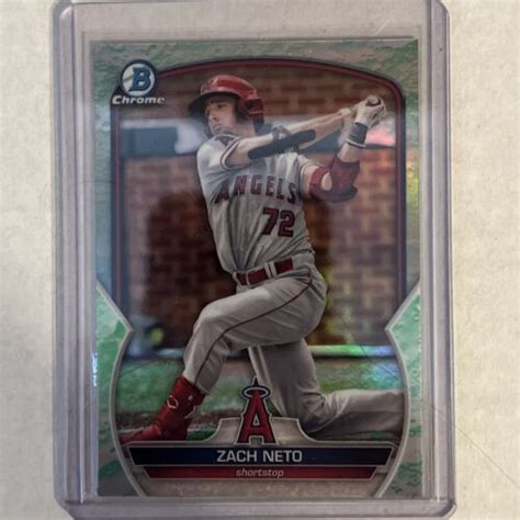 Zach Neto 2023 Bowman Chrome Lunar Glow Refractor Card LA Angels EBay