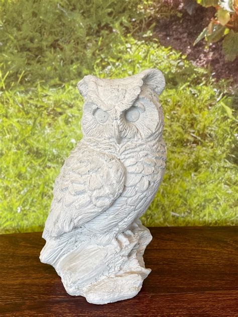 Owl Garden Statue Sterling Statuary Handmade Brand New Solid Concrete