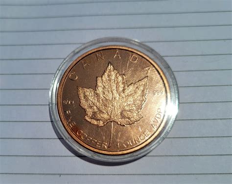 Oz Canadian Maple Leaf Round Fine Copper Etsy